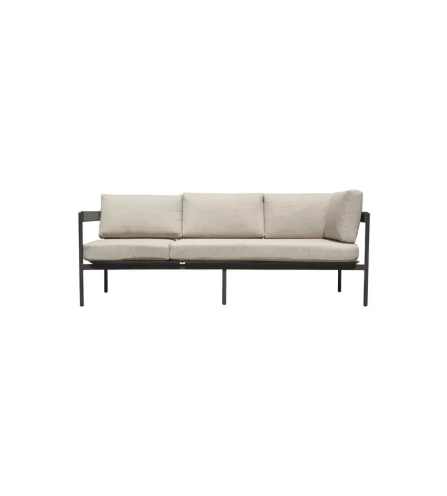 Discount Set da giardino solaria "torvaianica" in alluminio antracite sabbia 6 sedute e 1 tavolino Mobili Da Giardino E Accessori