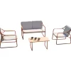 Mobili Da Giardino E Accessori|Set da giardino solaria "tinos" in ferro rosso 4 sedute e 1 tavolino