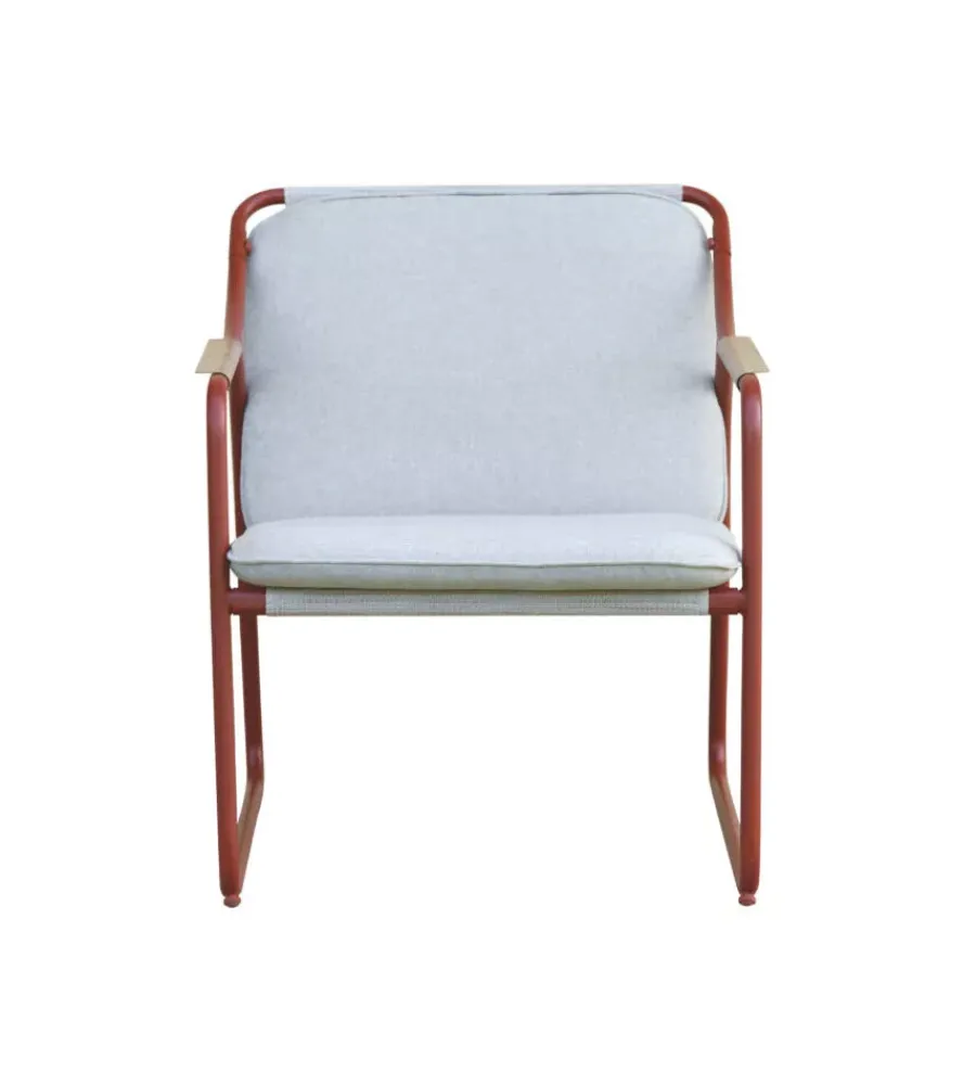 Mobili Da Giardino E Accessori|Set da giardino solaria "tinos" in ferro rosso 4 sedute e 1 tavolino