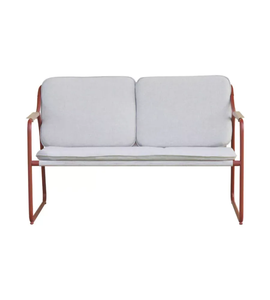 Mobili Da Giardino E Accessori|Set da giardino solaria "tinos" in ferro rosso 4 sedute e 1 tavolino