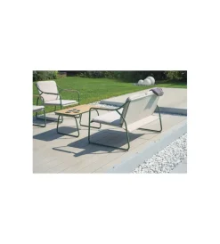 Mobili Da Giardino E Accessori- Set da giardino solaria "tinos" in ferro verde 4 sedute e 1 tavolino