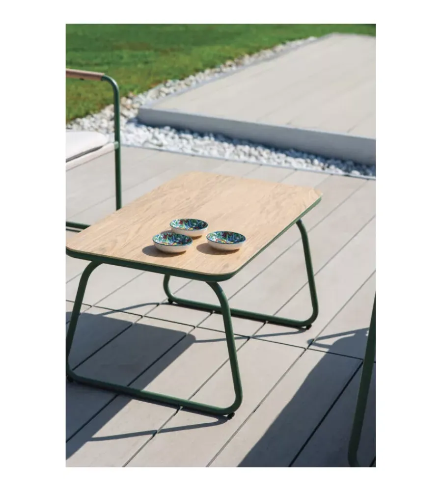 Mobili Da Giardino E Accessori- Set da giardino solaria "tinos" in ferro verde 4 sedute e 1 tavolino