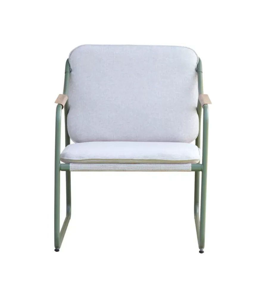 Mobili Da Giardino E Accessori- Set da giardino solaria "tinos" in ferro verde 4 sedute e 1 tavolino
