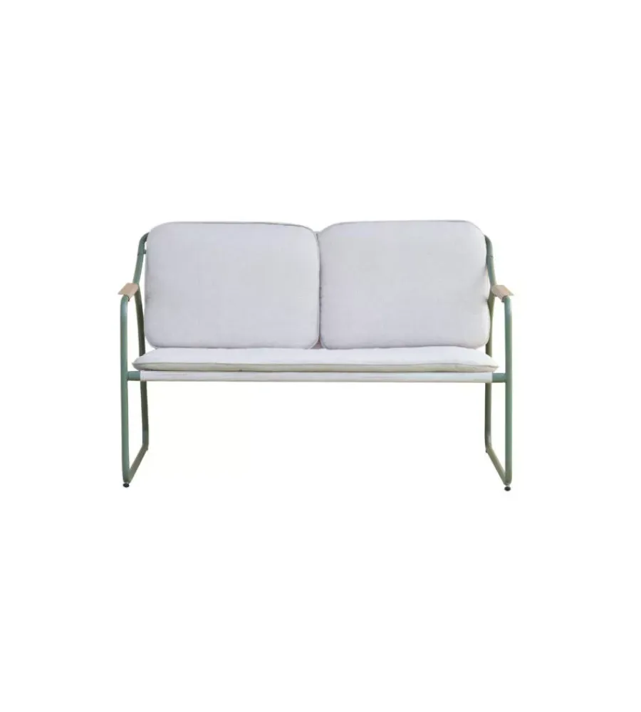 Mobili Da Giardino E Accessori- Set da giardino solaria "tinos" in ferro verde 4 sedute e 1 tavolino