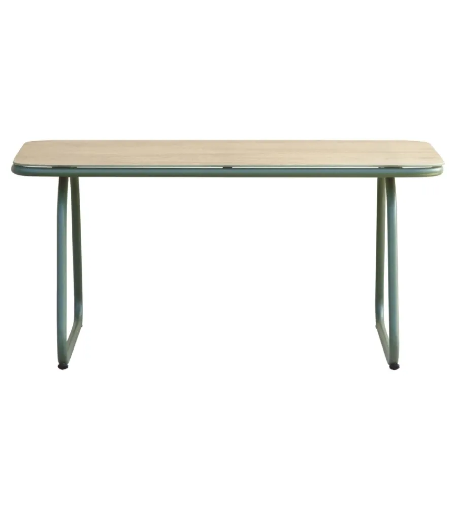 Mobili Da Giardino E Accessori- Set da giardino solaria "tinos" in ferro verde 4 sedute e 1 tavolino