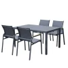 Best Set da giardino solaria "tarquinia" antracite in ferro e vetroceramica 4 sedute e tavolo Mobili Da Giardino E Accessori