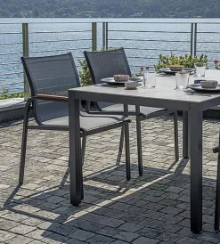 Best Set da giardino solaria "tarquinia" antracite in ferro e vetroceramica 4 sedute e tavolo Mobili Da Giardino E Accessori
