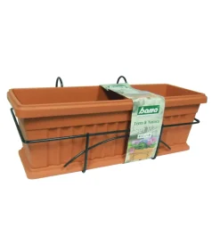 Coltivazione E Cura-Bama Set fioriera da balcone "iris" terracotta 50 cm