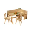 Tavoli|Set giropanca con contenitore in pino massello, 124/164x49x86 cm