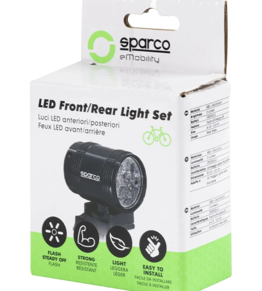 Auto Interno-Sparco Set luce per bicicletta anteriore e posteriore