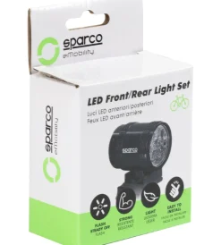 Auto Interno-Sparco Set luce per bicicletta anteriore e posteriore