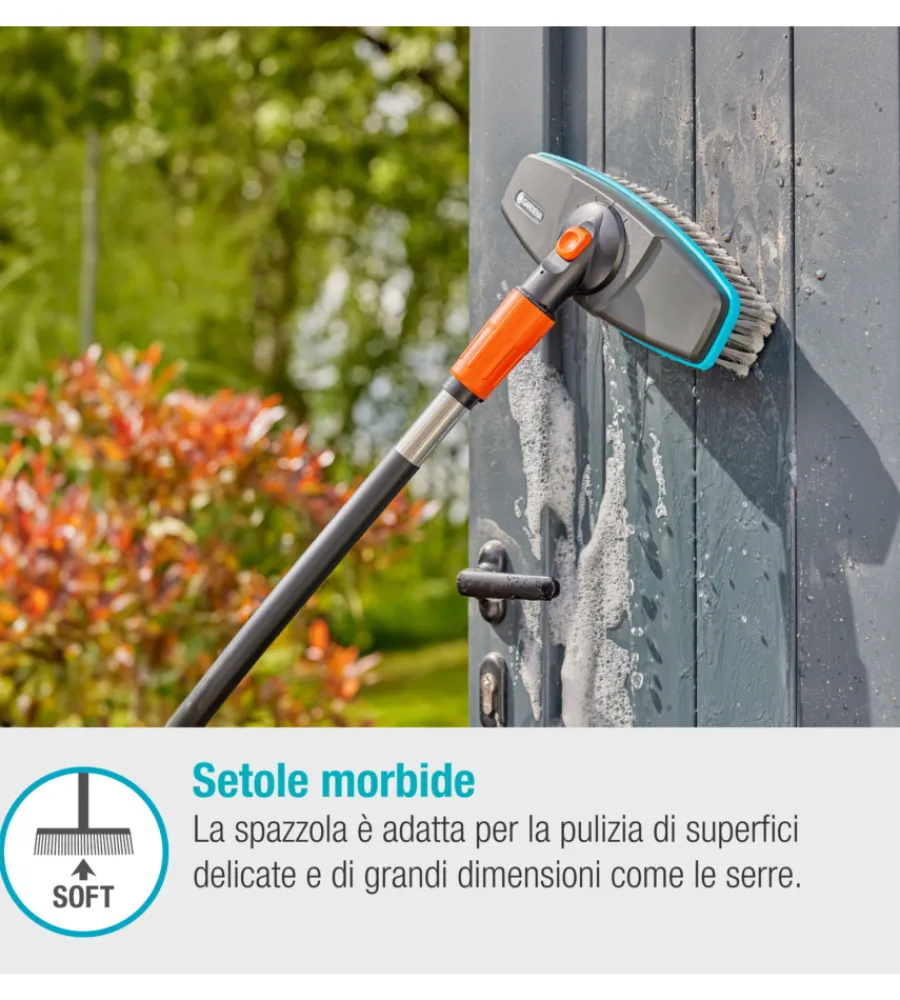 Gardena Attrezzatura Giardinaggio|Set manico per pulizia "cleansystem soft" per superfici delicate