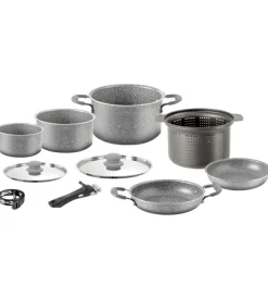 Campeggio-Brunner Set pentole da campeggio "gourmet rock ng 9+1 ø 22 cm" in alluminio antiaderente