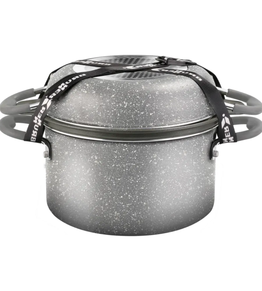 Campeggio-Brunner Set pentole da campeggio "gourmet rock ng 9+1 ø 22 cm" in alluminio antiaderente