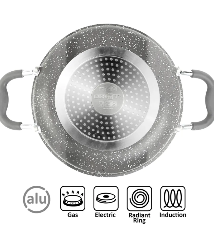 Campeggio-Brunner Set pentole da campeggio "gourmet rock ng 9+1 ø 22 cm" in alluminio antiaderente