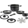 Campeggio-Brunner Set pentole da campeggio "pirate ng 7+1 ø 24" in alluminio antiaderente