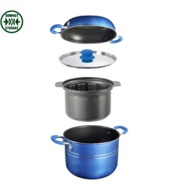 Campeggio-Brunner Set pentole da campeggio "skipper 4+1 ø 22" in alluminio antiaderente