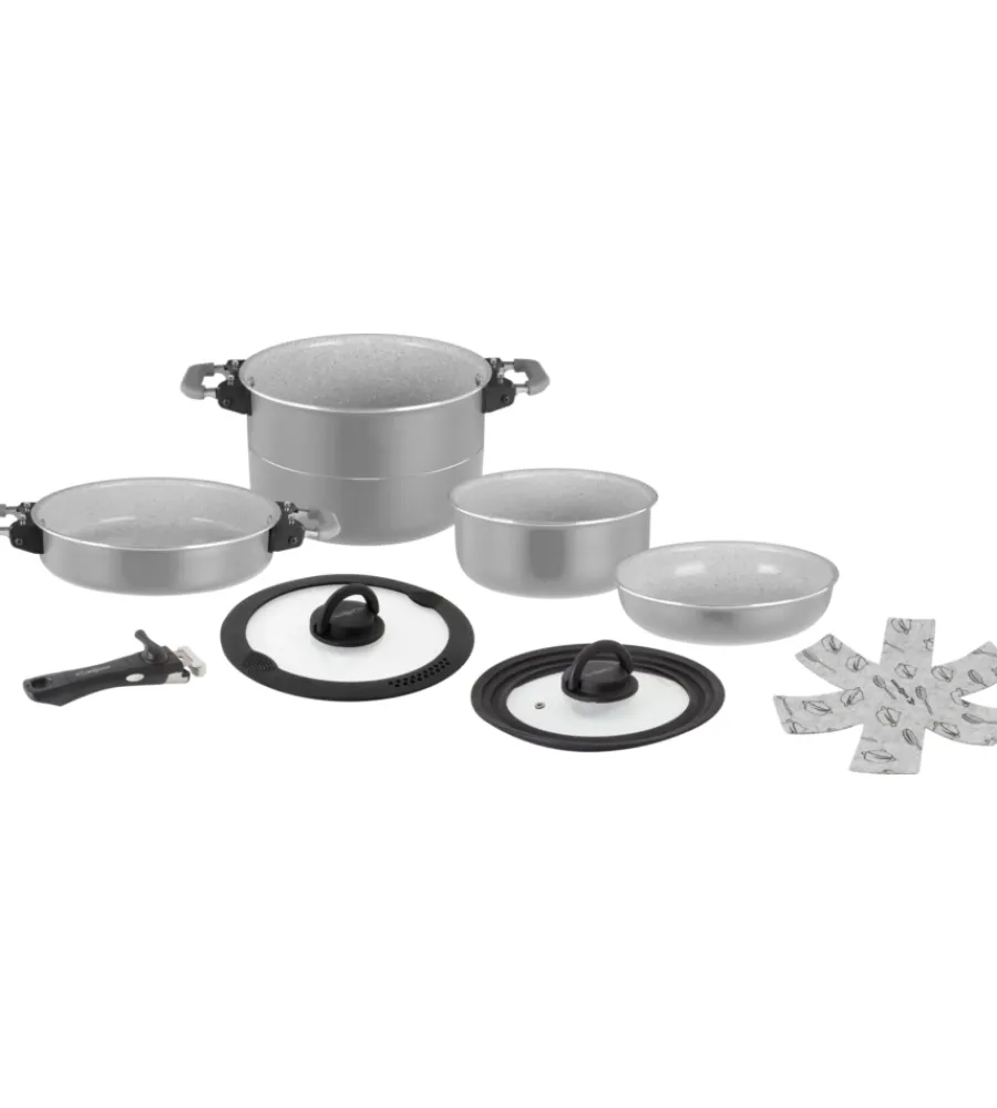 Brunner Campeggio|Set pentole da campeggio "fusion 7+1 ø 22" in alluminio e antiaderente