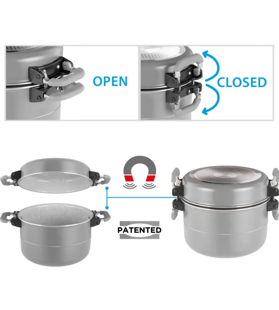 Brunner Campeggio|Set pentole da campeggio "fusion 7+1 ø 22" in alluminio e antiaderente