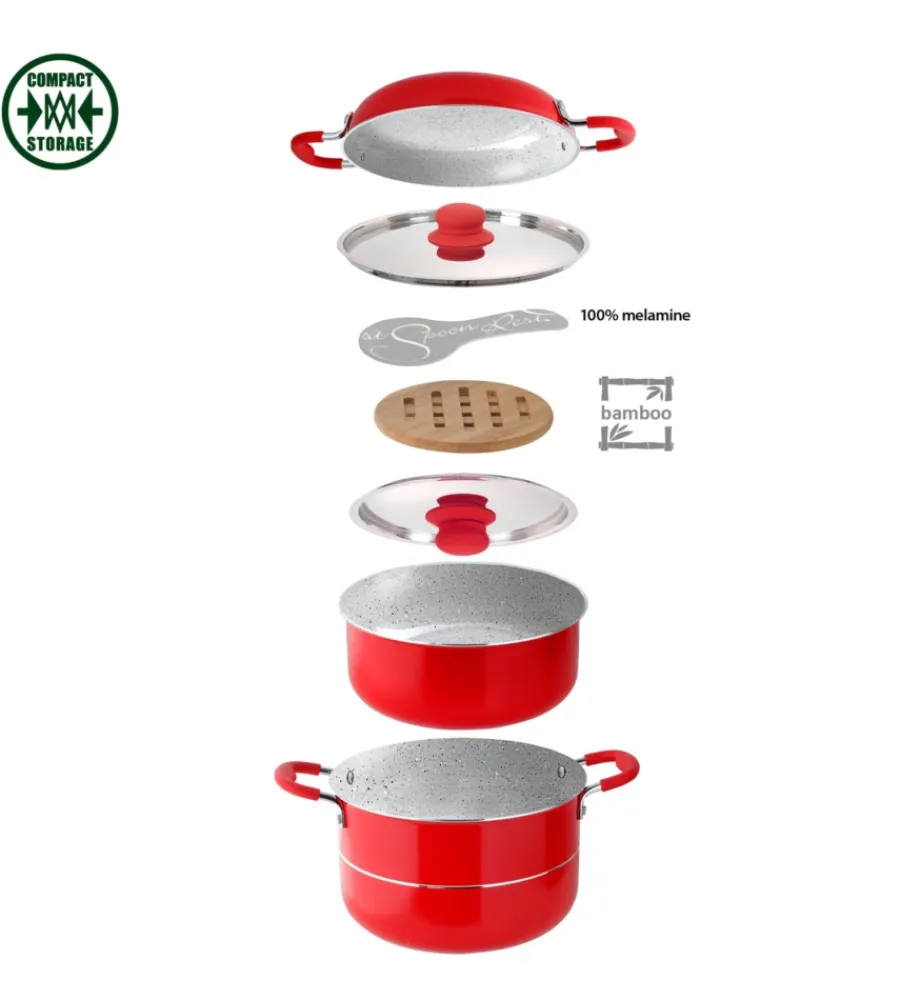 Campeggio-Brunner Set pentole da campeggio "cosmic 8+2" in alluminio antiaderente