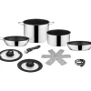 Campeggio-Brunner Set pentole da campeggio "academy ng 7+1 ø 20" in acciaio inox antiaderente