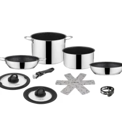 Campeggio-Brunner Set pentole da campeggio "academy ng 7+1 ø 20" in acciaio inox antiaderente