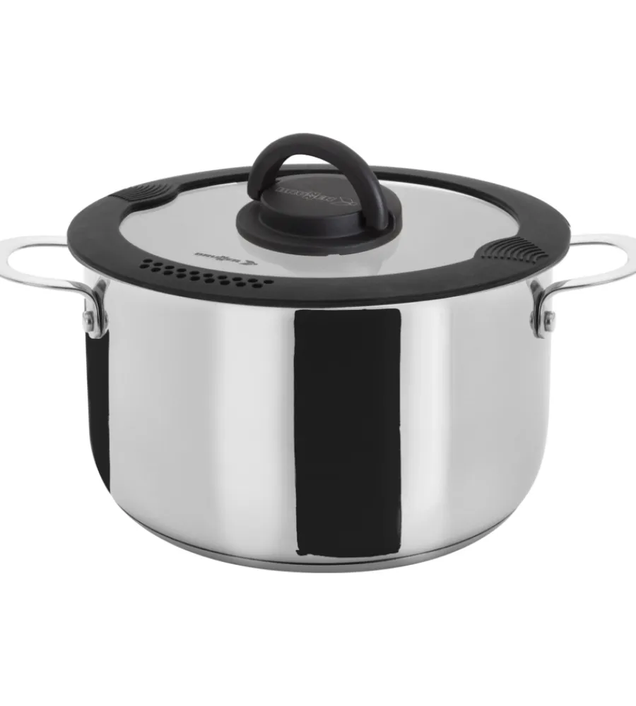 Campeggio-Brunner Set pentole da campeggio "academy ng 7+1 ø 20" in acciaio inox antiaderente