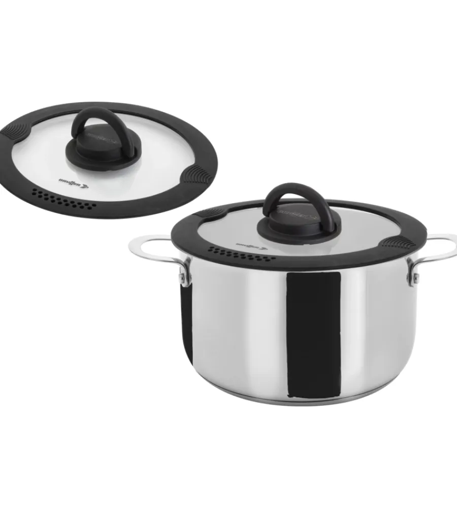 Campeggio-Brunner Set pentole da campeggio "academy ng 7+1 ø 20" in acciaio inox antiaderente