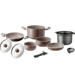 Brunner Campeggio|Set pentole da campeggio "chocolate 9+1 ø 22" in alluminio antiaderente