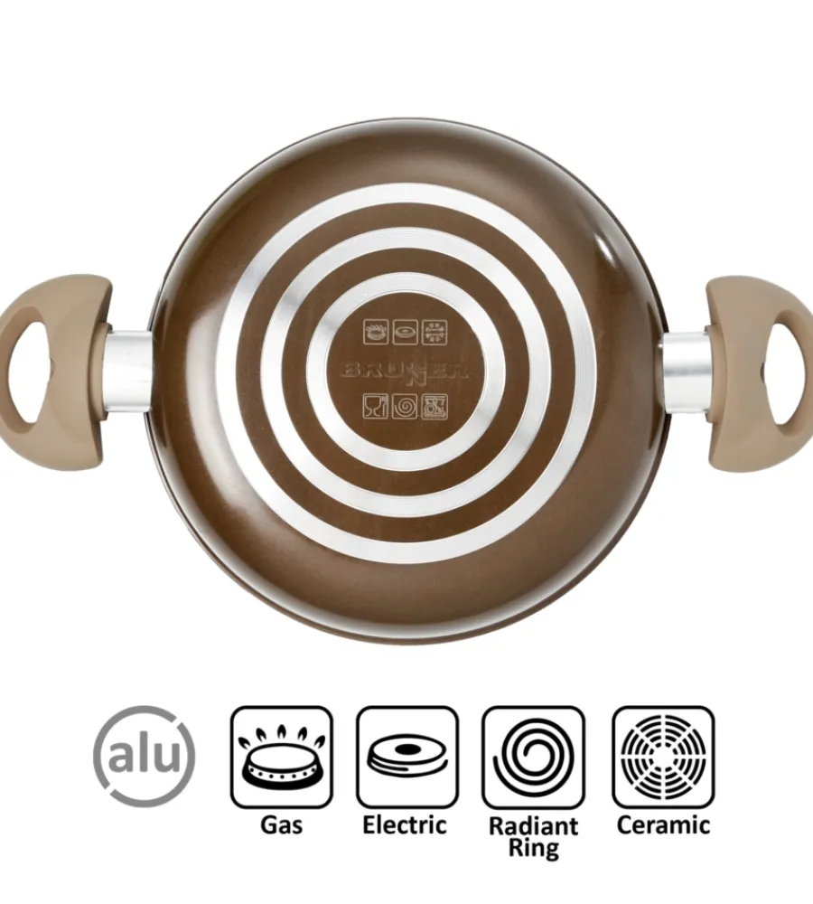 Brunner Campeggio|Set pentole da campeggio "chocolate 9+1 ø 22" in alluminio antiaderente