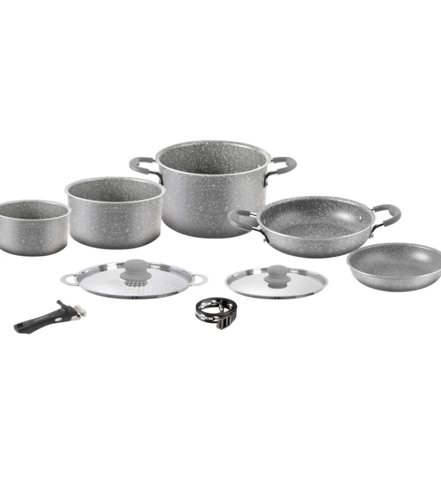 Brunner Campeggio|Set pentole da campeggio "gourmet rock ng 8+1 ø 20cm" in alluminio antiaderente