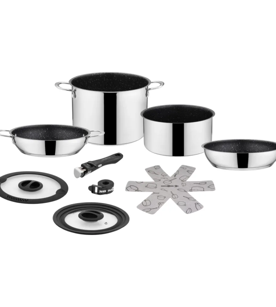 Online Set pentole da campeggio "academy high ng 7+1 ø 22" in acciaio inox antiaderente Campeggio