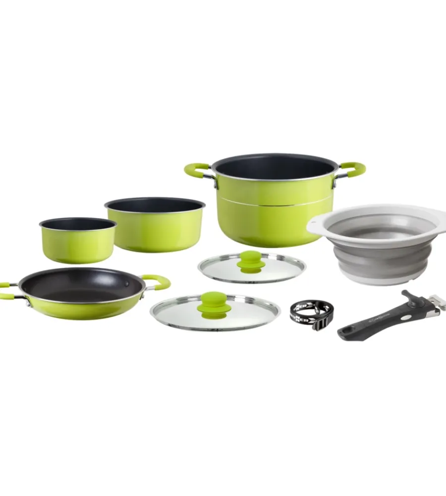 Hot Set pentole da campeggio "juniper ng 8+1 ø 24" in alluminio antiaderente Campeggio