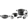 Campeggio-Brunner Set pentole da camperggio "pirate 6+1 ø 18" in alluminio antiaderente
