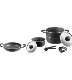 Campeggio-Brunner Set pentole da camperggio "pirate 6+1 ø 18" in alluminio antiaderente