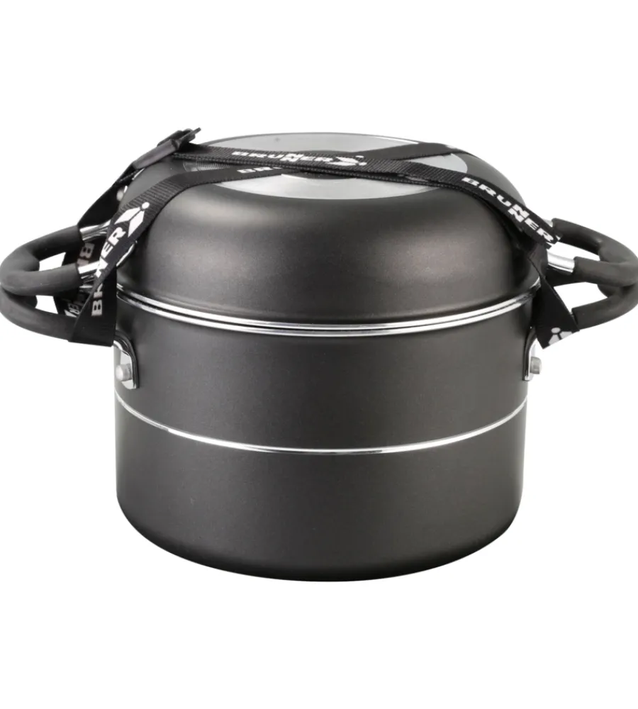 Campeggio-Brunner Set pentole da camperggio "pirate 6+1 ø 18" in alluminio antiaderente