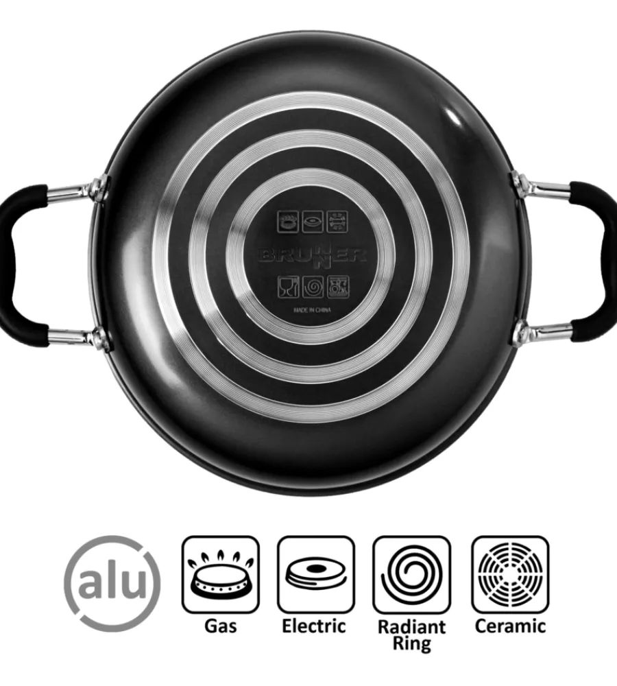 Campeggio-Brunner Set pentole da camperggio "pirate 6+1 ø 18" in alluminio antiaderente