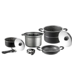 Discount Set pentole da camperggio "pirate 7+1 รธ 22" in alluminio antiaderente Campeggio