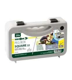 Hot Set picchetti quadrati per tenda da campeggio "peg box square 22" in acciaio zincato 22 cm x ø 8 mm Campeggio