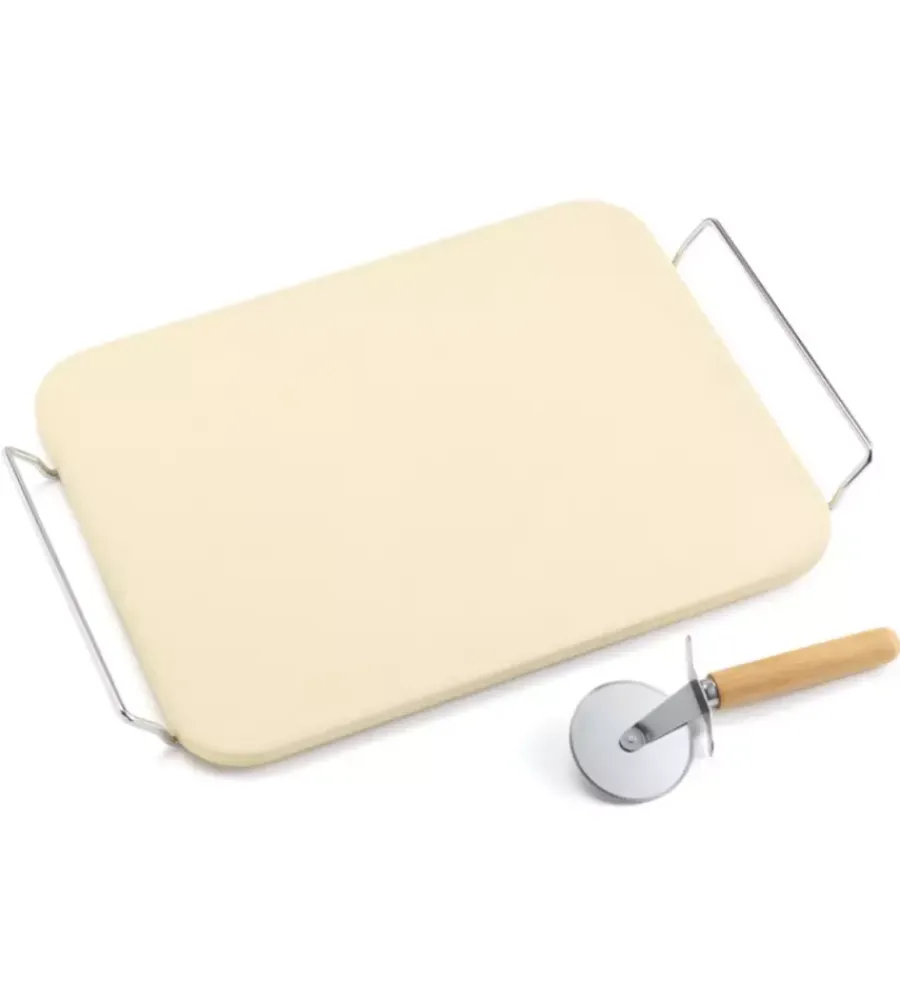 Ompagrill Barbecue|Set pietra e rotella tagliapizza 30x38 cm