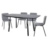 Discount Set pranzo "cabrera" tavolo estensibile nero effetto marmo e 4 sedie velluto grigio Tavoli