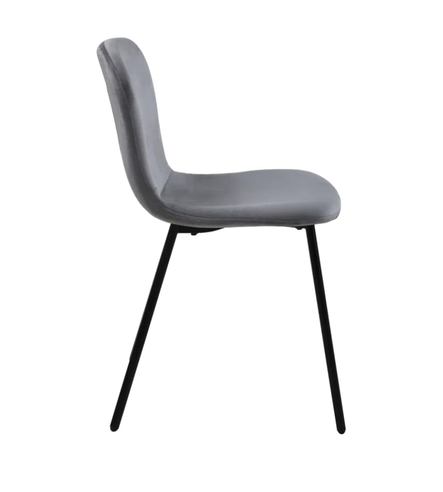 Discount Set pranzo "cabrera" tavolo estensibile nero effetto marmo e 4 sedie velluto grigio Tavoli