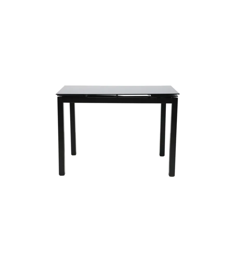 Set pranzo "minorca" nero con tavolo estensibile in vetro 4 sedute Tavoli