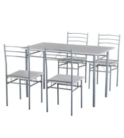 Tavoli- Set sala da pranzo "bergen" stone grey 4 sedute