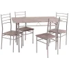Set tavolo e 4 sedie in metallo e legno, 120x70x75 cm Tavoli