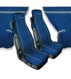 Auto Interno-Lampa Set tende e coprisedili per camion in microfibra blu -
