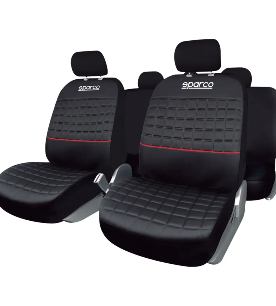 Auto Interno-Sparco Set universale spc1042 coprisedili auto completo nero/rosso