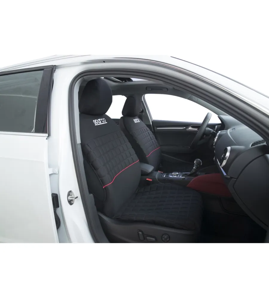 Auto Interno-Sparco Set universale spc1042 coprisedili auto completo nero/rosso
