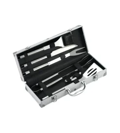 Ompagrill Barbecue|Set valigetta in alluminio da 6 pezzi acciaio inox