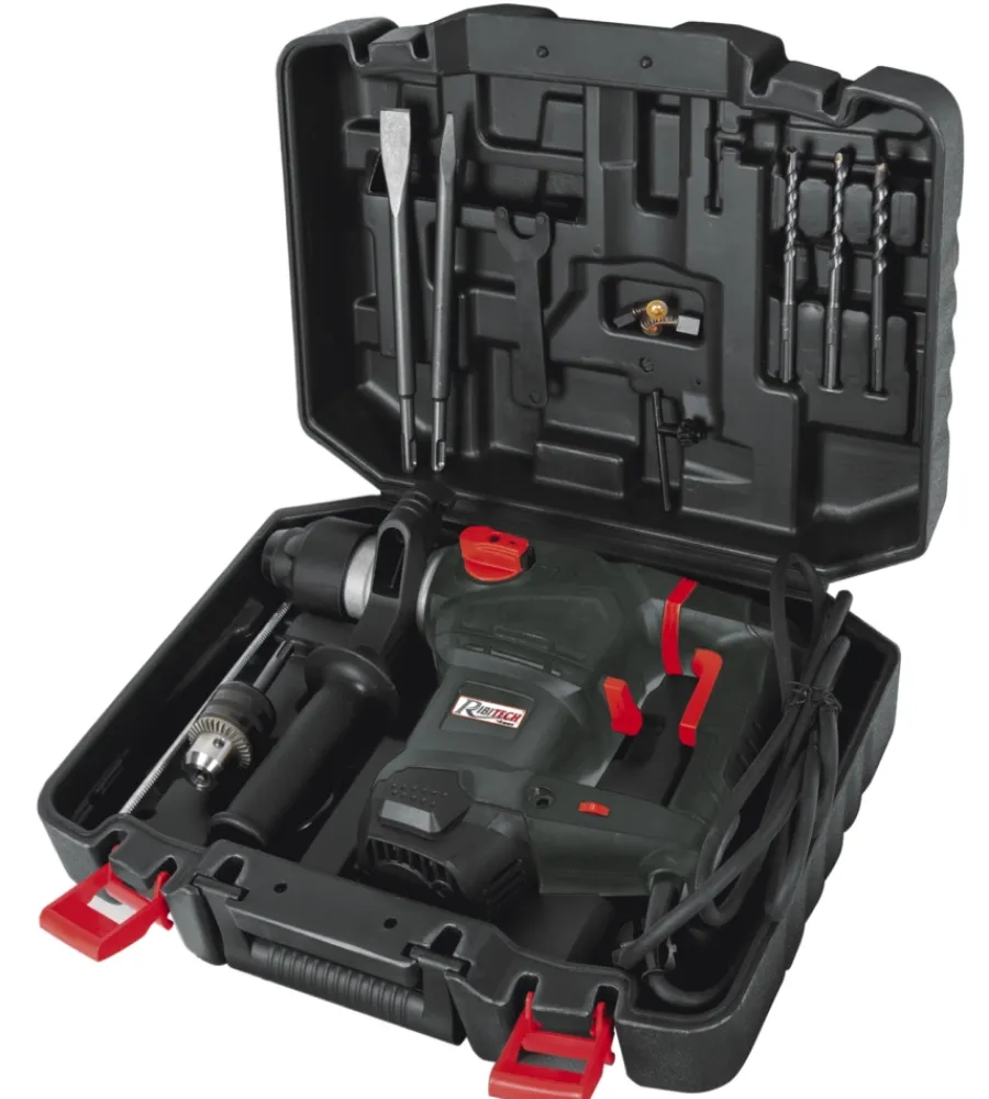 Tassellatori E Demolitori-Ribimex Set valigetta martello perforatore 1500 w